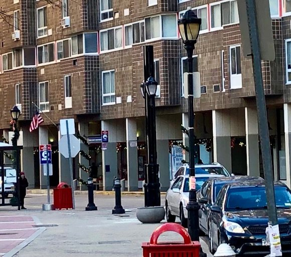 "Godzilla attacks Main St." or Does size matter when it comes to ugly? Ugly cell tower built in Good Shepherd Plaza looked totally out of place before RIOC let it get worse.